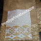 Clearance item: Gold African guipure lace, cord-lace fabric. Sold per 5yds . Excellent quality, hand cut border, embellished with crystal stones