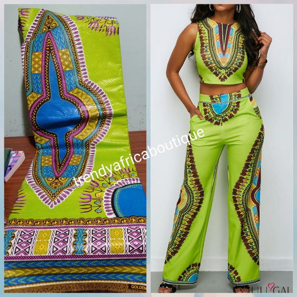 African Dashiki Cotton Wax Print Multicolored Top One Size Fit Most Tangerine main image 0