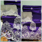 Purple/silver Embriodery Indian-George fabric for making Nigerian/African party dresses. Sold as 5yds+1.8yds matching net blouse. Top quality silk George. Contact us for Aso-ebi order.