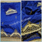 Special offer. Royal blue hand stoned Silk George wrapper for Nigerian/Igbo Bridal outfit. Sold as 5yds wrapper with 1.8yds marchimg net blouse. V.I P George for Nigerian weddings/ceremony
