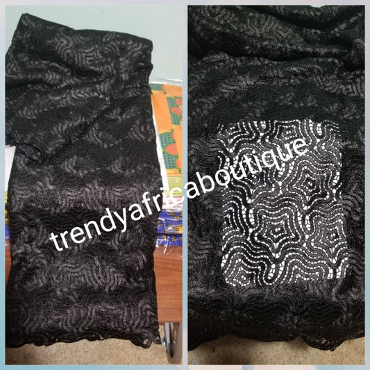 Top quality Black Guipure, Cord-lace fabric. Luxury super quality, soft texture beautiful design for Nigerian/African party outfit. Sold per 5yds, price is for 5yds. Super swiss made Cord lace