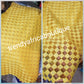 Clearance: African French lace fabric in verbrant yellow. All over crystals stones. Sold per 5 yards.