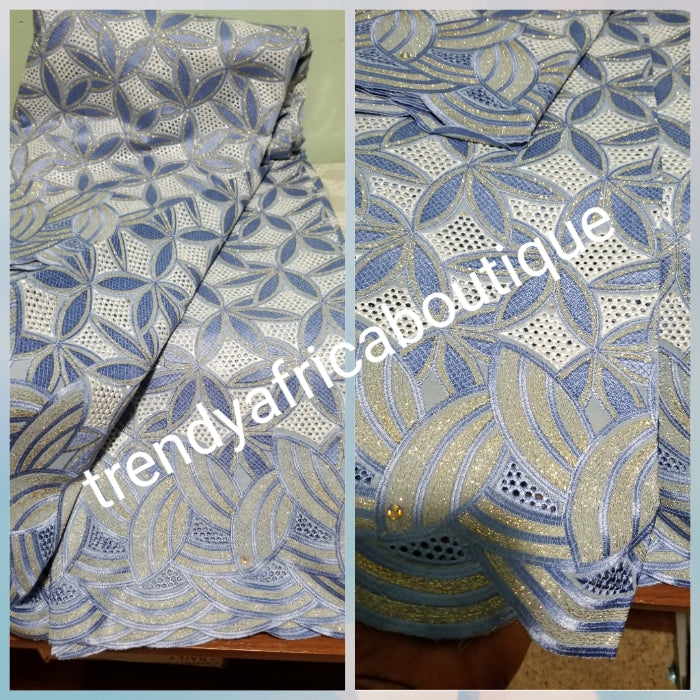 Sale: original Exclusive VIP Swiss lace. Luxurious quality lace for celebrants. Sold per 5yds, price is for 5yds. Supper swiss voile lace with lurex. Tope quality embriodery work with small handcut
