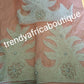 On sale: Latest Design of taffeta Silk George wrapper fabric in Peach color. Classic design Nigeria/Igbo Celebrant George. Hand beaded and stoned to perfection. 5yds + 1.8yrds matching Blouse