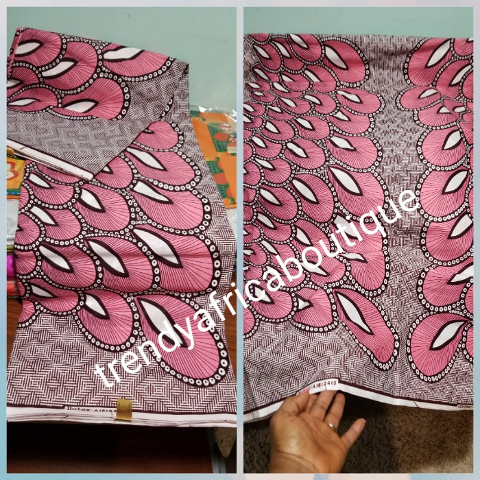 Beautiful Veritable Wax print fabric. 100% cotton, soft texture. African Ankara print for making great stylea. Beautiful pink