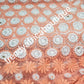 Clearance: peach/white French lace fabric.  Quality embriodery, all over dazzling crystal stones.  Sold per 5yds. Price is for 5yds. Beautiful African embriodery french lace- swiss quality design