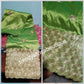Hot sale! Original quality indian Embroidery Silk George wrapper for Nigerian party dresses. Indian-george. Beautiful lemon green with all over Gold embroidery Sold per 5yds. Feel the difference in Quality!!