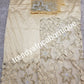 Sale: classic Beige color hand-cut VIP Silk George wrapper for Nigerian Traditional outfit. Igbo/delta/Akwa Igbom women wrapper. Beaded and stoned 2.5yds +2.5yd  with matching net for blouse