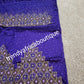 Sale: quality Celebrants purple Hand stoned silk George wrapper for Nigerian party outfit. Sold per set of 5yds+1.8yds net for making a blouse. All over stones with master piece design.