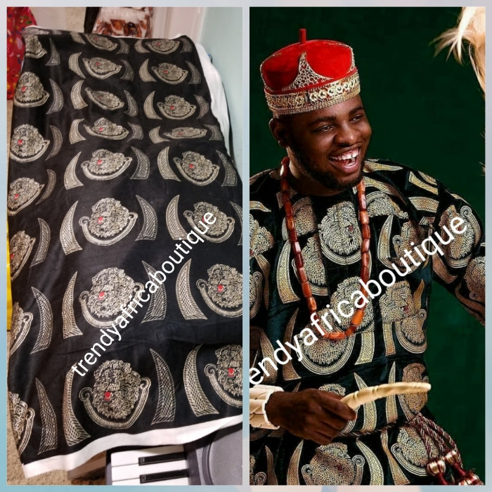 Sale Original Quality Black champagn Gold Isi agu Wrapper Igbo Tradi sale-original-quality-black-champagn-gold-isi-agu-wrapper-igbo-tradi