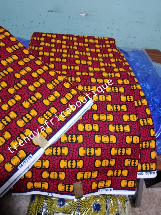 Veritable African wax print fabric. 100% cotton, Sold per 6yds. Price is for 6yds soft texture, excellent quality for making African dresses. Hollandaise wax print