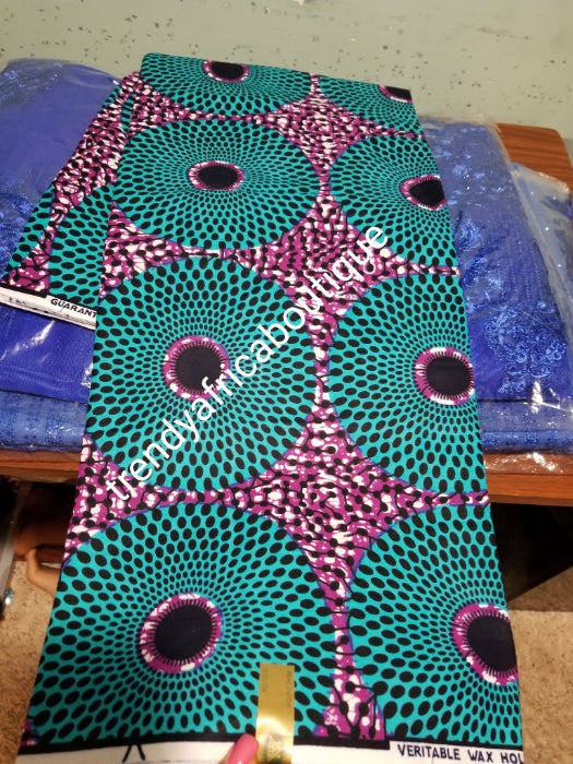 Veritable African wax print fabric. 100% cotton, Sold per 6yds. Price is for 6yds soft texture, excellent quality for making African dresses