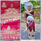 Clearance Big George: classic hot pink heavily Beaded and Stoned VIP/Nigerian traditional George wrapper. Classic Wrapper for Igbo/Nigerians traditional wedding outfit. Solt as 2 wrapper + 2yds matching net for blouse. Quality guarantee!!!