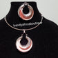Latest high quality silver plated hoop pendant/earrings set with Omega chain. 2 tone pendant/earrings. Sold as a set. Price is for the set. The chain have extender with the hook at the back for fitting adjustment
