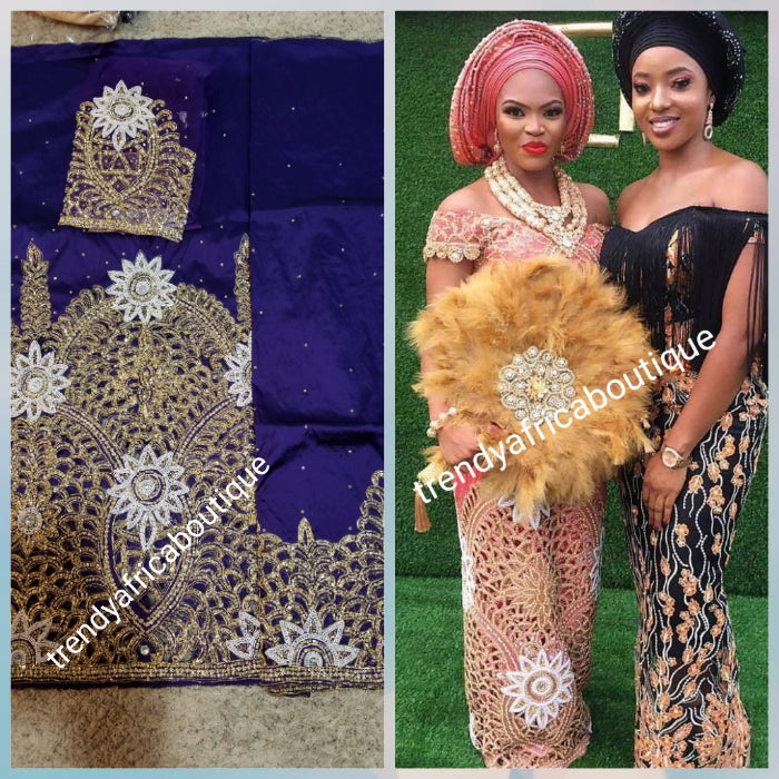 Ready to ship: Classic Purple VIP hand beaded and stoned Igbo/Delta tr ...