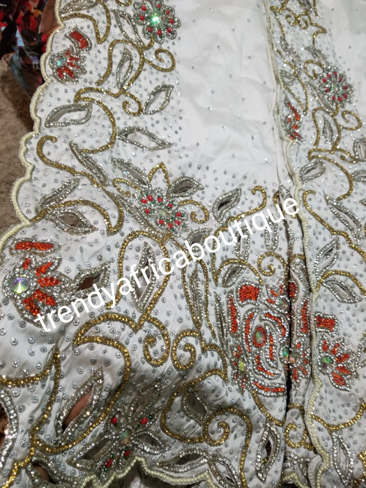 Pure White VIP Celebrant silk George wrapper. Stoned to perfection wit ...