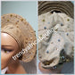 Beautiful champagne gold Auto-gele made with quality Aso-oke. Beaded and stoned work front and back to perfection.  One size fit, easy to adjust for fit and knot at the back to secure your gele. This is true original auto gele