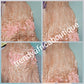 Clearance: African French lace fabric in Peach color. French lace all over pearls and flower petal design. Sold per 5yds, price is for 5yds. For making African party dresses, evenning gowns.