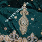 SALE,SALE- New arrival Nigerian Tranditional wedding George wrapper. Embellished with quality dazzling beads/crystal stones design in rich Green. Full 5yds + 1.8yds matching blouse + free headtie. Indian-George.