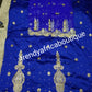 SALE,SALE- New arrival Nigerian Traditional wedding George wrapper. Embellished with quality dazzling beads/crystal stones design in royal blue. Full 5yds + 1.8yds matching blouse. Indian-George.