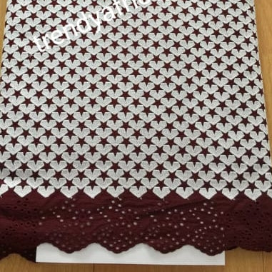 Top quality Atiku swiss voile lace fabric for Nigerian Men native outfit. Soft texture, hand cut border with stones. Can be use for agbada /3pc outfit for men. Sold per 5yds. Price is for 5yds. White/wine
