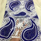 Special offer; Classic  Cord-lace fabric white/velvet royal blue color. Latest guipure-lace embellished with dazzling crystal stones. Sold per 5yds, price is for 5yds. Nigerian party fabric. Original quality
