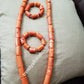 Original Edo Native bead.Coral beaded necklace set for Nigerian/Edo traditional wedding for men. Coral-necklace and  bracelet. Big chunky coral