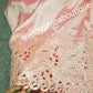 Special sale of quality Peach Embroidery silk George wrapper + net blouse. Small-George. Sold as a set of 5yds wrapper and 1.8yds matching blouse