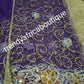 Back in stock: Purple Color all over original Crystal stoned/beaded VIP Royal Net George wrapper for Nigerian big event/Nigerian bridal outfit. all hand stoned 2.5yds+2.5yd + 1.8yds matching net for blouse  Sold as a set.