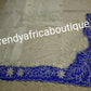 Latest Design: ready to ship White beaded and hand stoned Net/Royal blue taffeta combo on border and side. Gorgeous Igbo Traditional Bridal outfit- quality hand work to perfection. George wrapper and matchimg net blouse. 6.8yds total