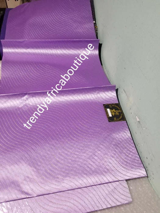 Lilac 2 in 1 pack Sago gele head tie for Nigerian head wrap. Beautiful design. Soft texture, easy to tie into beautiful Nigerian party gele. Excellent quality. Sold as a park