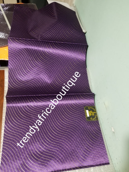 New arrival purple 2 in 1 pack Sago gele head tie for Nigerian head wrap. Beautiful design. Soft texture, easy to tie into beautiful Nigerian party gele. Excellent quality. Sold as a park