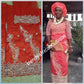 New arrival:Red VIP Celebrant Nigerian women George wrapper. Niger/Igbo/delta traditional wedding George hand stoned with dazzling crystal stones to perfection. for special occasion. 2.5yds + 2.5yds + 1.8yds net blouse. Beautiful handcut work