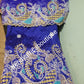 Quality Royal Blue  embriodered and stone silk George wrapper. Top quality Indian-George for making Nigerian/African party dress, wrapper and more. 5yds silk George + 1.8yds matching net blouse. Contact us if you are interested in Aso-ebi order
