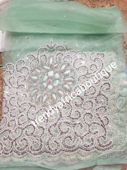 Mint Green/silver crystal hand stoned VIP celebrant George wrapper for ...