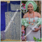 Original quality Royal blue/silver crystal hand stoned VIP celebrant George wrapper for Nigerian Ceremonies such as weddings. Igbo/Niger/ Delta/ wedding George. Set of Net + taffeta+ matching net for blouse. Breath taking crystal work!!!