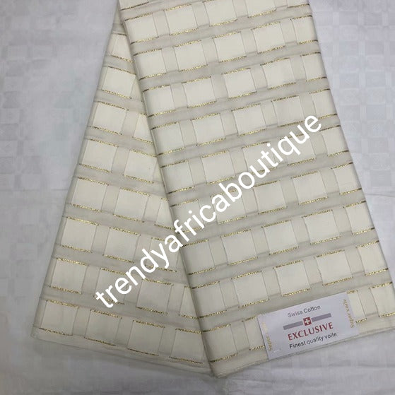 Lustrous quality Beige Atiku swiss voile lace fabric for Nigerian Men native outfit. Soft texture fabric with beautiful embriodery, Can be use for agbada/3pc outfit for men. Sold per 5yds. Price is for 5yds. Men traditionally wedding outfit
