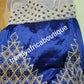 Clearance: Quality taffeta silk George wrapper. Royal blue + white contrast blouse embellished with all over  silver crystal stones and beads. Nigerian traditional wedding George wrapper for, Delta/Igbo/Edo weddings. This is 5yds + 1.8yds blouse