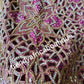 Magenta VIP/Celebrant Supper quality Silk George Wrapper for High society Ceremony. Niger/Igbo/Delta women George wrapper comes in 5yds wrapper + 1.8 yrds matching blouse. Nigerian Traditional outfit. Hand stoned with Gold and silver dazzling crystals