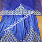 Clearance: Quality taffeta silk George wrapper. Royal blue/royalblue matching net blouse embellished with all over  silver crystal stones and beads. Nigerian traditional wedding George wrapper for, Delta/Igbo/Edo weddings. This is 5yds + 1.8yds blouse
