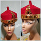 Red Igbo Traditional cap (Aka Cap) for ceremonies. Men-cap in red. Igbo Chief cap
