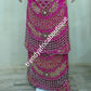 Ready to ship: luxury  taffeta Silk George wrapper. Fuschia pink Nigerian Bridal beaded and crystal stoned+ cut work. Sold as  2 wrapper + 1.8yds Net for blouse. Niger/delta/Igbo traditional bridal outfit. Most have sparkling crystal stone work