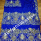 Ready to ship: Royalblue 1st lady Nigerian big Celebrants VIP hand Stoned with dazzling Crystal stones George wrapper. 2.5yds + 2.5yds + 1.8 yds matching net blouse. Exclusive handcut design for Igbo/delta women or men outfit