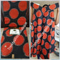 Beautiful African cotton  Wax print fabric in black/orange. High quality Ankara print. Sold per 6yds.