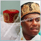 Cap for the Royals!! Igbo Traditional cap (Aka Red Cap) for ceremonial dress. Men-cap in red suede with gold embroidery. Available in sizes 21, 22,