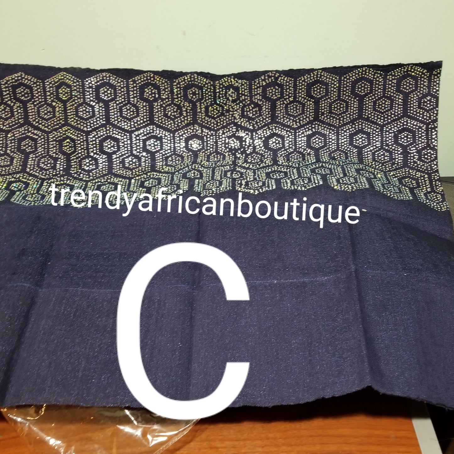 Beautiful Navy Blue  aso-oke. Nigerian traditional Aso-oke for making head wrap. Hand woven and beaddazzled with crystal stones and beads at the border for perfect headwrap finish. Gele only. Extra wide gele for bigger head wrap. 72" long × 26" wide