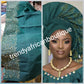 Beautiful teal Green aso-oke. Nigerian traditional Aso-oke for making head wrap. Hand woven and beaddazzled with crystal stones and beads at the border for perfect headwrap finish. Gele only. Extra wide gele for bigger head wrap. 72" long × 26" wide