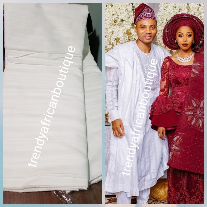 Pure white Top quality cotton voile  fabric for Nigerian Men native outfit. Soft quality fabric. Can be use for agbada/3pc outfit for men. Sold per 5yds. Price is for 5yds