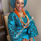 4pcs latest aso-oke lady set design-Razo-cut + Swarovski stone work. Celebrant Aso-oke set. Custom-made. Made-to-order only. Nigerian traditional wedding outfit. Allow 6-8 weeks for processing time. 4ps wrapper, blouse, gele/Ipele