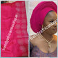 Cool fuschia pink Bedazzled aso-oke. Nigerian woven traditional Aso-oke for making  beautiful head wrap. Beaded and Swarovski stones work for perfect headwrap finish. Gele only. Extra wide gele for bigger head wrap. 72" long × 26" wide